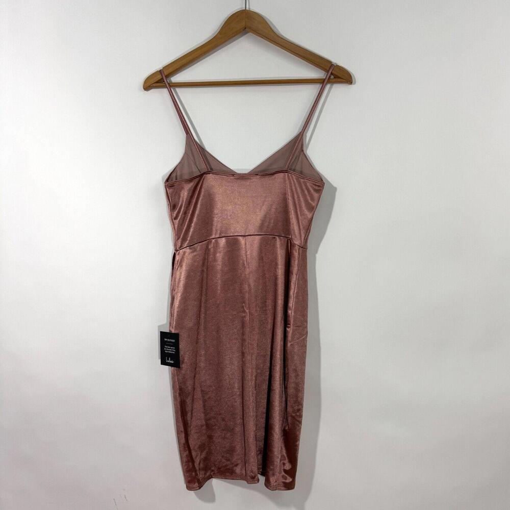 Lulus Women’s Size Small Mauve Pink Forever Your Girl Satin Bodycon Mini Dress - Picture 7 of 9